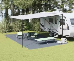 vidaXL Accesoriu pentru cort Albastru-gri Poliester 400 x 700 cm