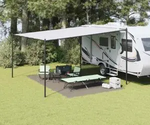 vidaXL Covor pentru Cort Gri Deschis Pânză 300 x 500 cm