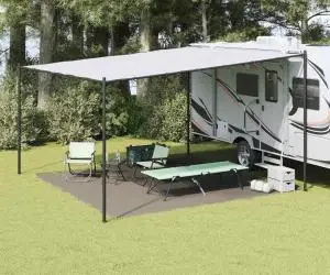 vidaXL Accesoriu cort Gri deschis Poliester 400 x 400 cm Ușor