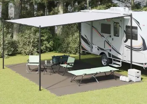 Foaie pentru Cort Gri deschis Poliester 400 x 600 cm Portabil - 1/5