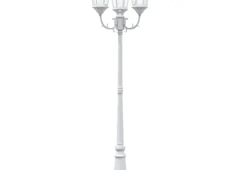 Stâlp de iluminat de grădină cu 3 lămpi E27 Alb 235 cm Aluminiu - 3/5