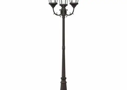 Stâlp de lumină pentru grădină cu 3 lămpi E27 Bronz 235 cm Aluminiu - 3/5