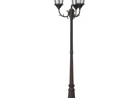 Stâlp de lumină pentru grădină cu 3 lămpi E27 Bronz 235 cm Aluminiu - 4/5