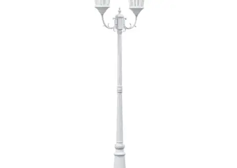 Stâlp de lumini Grădină 2-Lampă E27 Alb 235 cm Aluminiu - 2/5