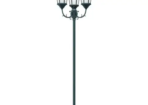 Stâlp de lumină pentru grădină cu 3 lămpi E27 Verde 220 cm Aluminiu - 3/5