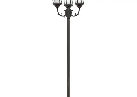 Stâlp de iluminat pentru grădină 3-lămpi E27 Bronz 220 cm Aluminiu - 3/5