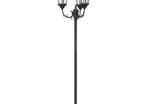 Stâlp de iluminat pentru grădină 3-lămpi E27 Bronz 220 cm Aluminiu - 4/5