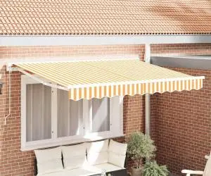 vidaXL Țesătură de înlocuire pentru marchiză pentru cadru de 3.5x2 m galben și alb