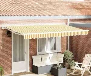 vidaXL Material pentru Marchiză pentru Cadru de 4x2 m Galben și Alb