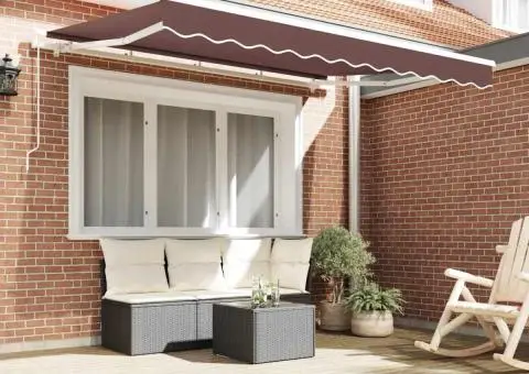 Fabrică de înlocuire pentru marchiză pentru cadru 3.5x2 m Maro - 3/5