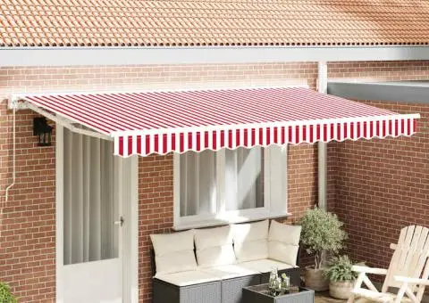 Material de înlocuire pentru marchiză pentru cadru de 4x2 m Roșu și Alb - 1/5