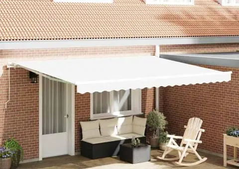 Material de înlocuire pentru marchiză pentru cadru de 4.5x3.5 m alb - 1/5