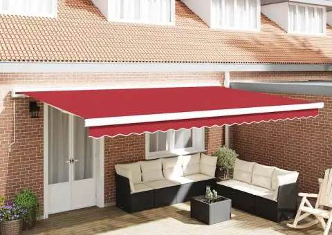 Material de Înlocuire pentru Marchiză pentru Cadru de 5x3 m Roșie - 1/5