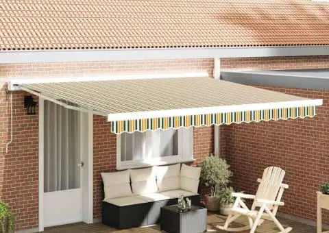 Material de înlocuire pentru marchiză pentru cadrul de 4x3 m Verde și galben - 1/5