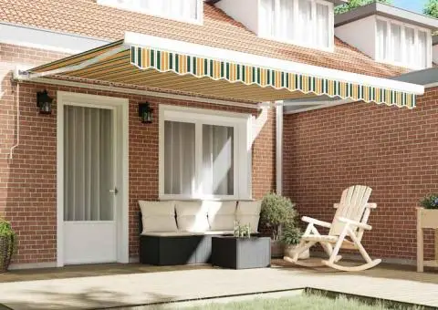 Material de înlocuire pentru marchiză pentru cadrul de 4x3 m Verde și galben - 3/5