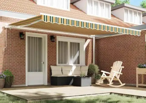 Material de înlocuire pentru marchiză pentru cadru de 4.5x3 m Verde și Galben - 3/5