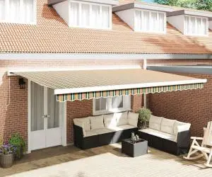 vidaXL Fabrică de înlocuire a marchizei pentru cadru de 5x3 m, verde și galben