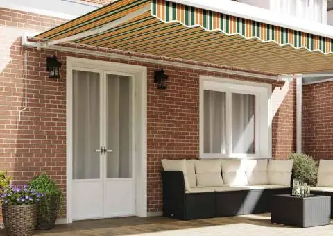 Fabrică de înlocuire a marchizei pentru cadru de 5x3 m, verde și galben - 3/5