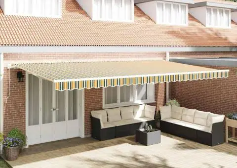 Țesătură pentru înlocuirea marchizei pentru cadru de 6x3 m Verde și Galben - 1/5