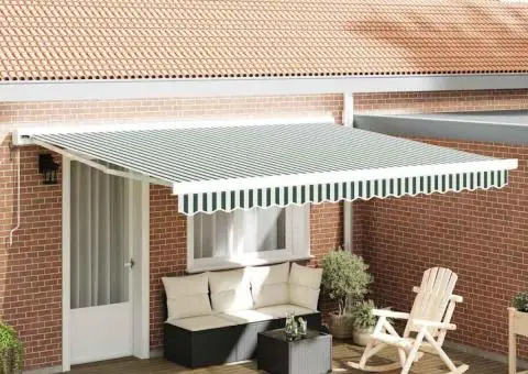 Material de Înlocuire pentru Cortină pentru Cadru de 4x3.5 m Verde și Alb - 1/5