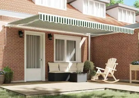 Material pentru Înlocuirea Umbrei pentru Cadru de 4.5x3.5 m Verde și Alb - 3/5