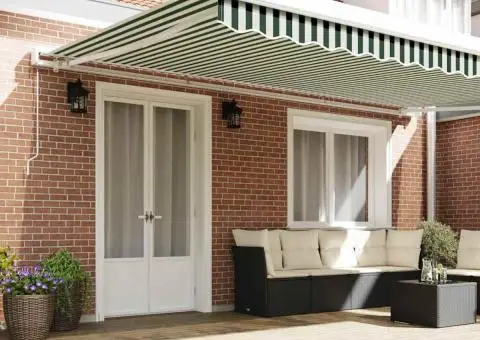 Material de umbră pentru cadru de 5x3 m verde și alb - 3/5