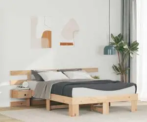 vidaXL Cadru de pat cu sertar Maro 135 x 190 cm