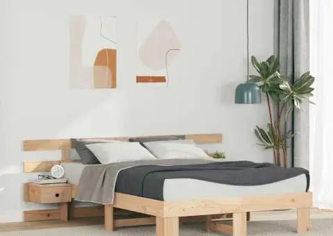 Cadru de pat cu sertar Maro 120 x 190 cm Lemn masiv de pin - 1/5