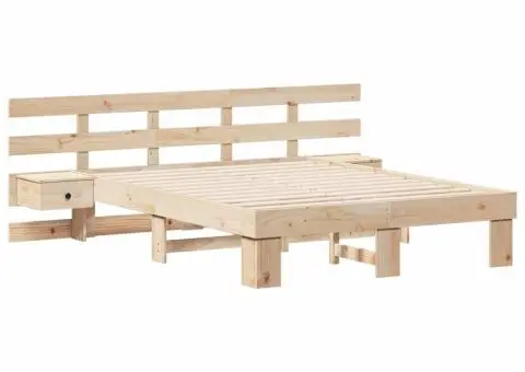 Cadru de pat cu sertar Maro 120 x 190 cm Lemn masiv de pin - 2/5