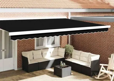 Umbrelă de grădină 5m, cadru negru, dimensiuni 4,8x0,2m - 1/5