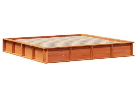 Cadru de pat cu depozitare Maro ceruit 200 x 200 cm lemn - 2/5