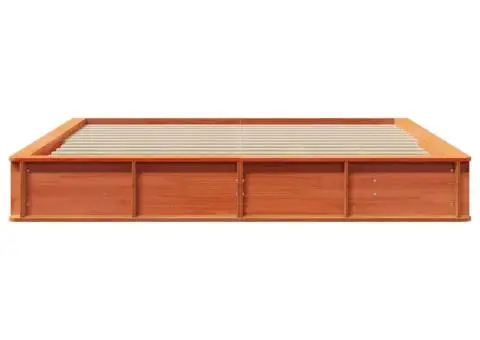 Cadru de pat cu depozitare Maro ceruit 200 x 200 cm lemn - 5/5