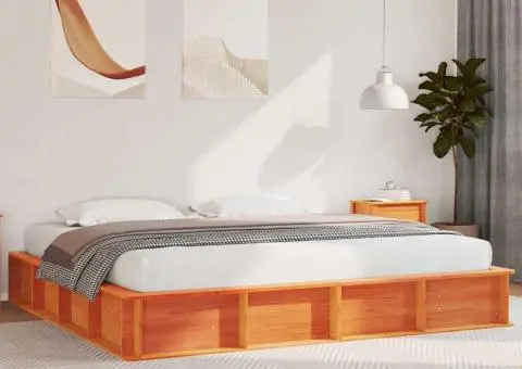 Cadru de pat cu stocare ridicabilă, Maro Ceară, 180 x 200 cm, din Lemn Masiv de Pin - 1/5