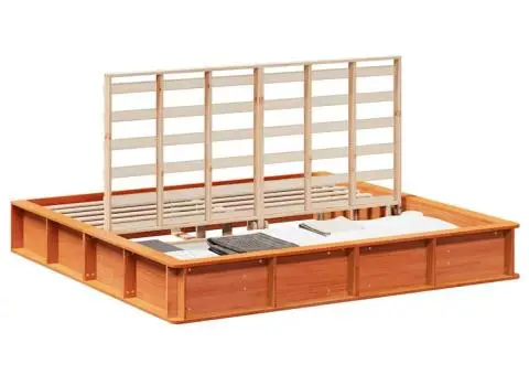 Cadru de pat cu stocare ridicabilă, Maro Ceară, 180 x 200 cm, din Lemn Masiv de Pin - 3/5