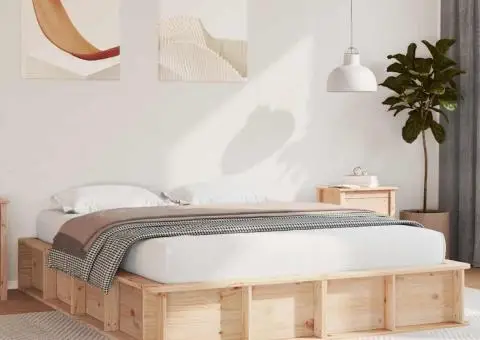 Cadru de Pat cu Spațiu de Stocare Mare, 160 x 200 cm, Lemn de Pin Solid - 1/5