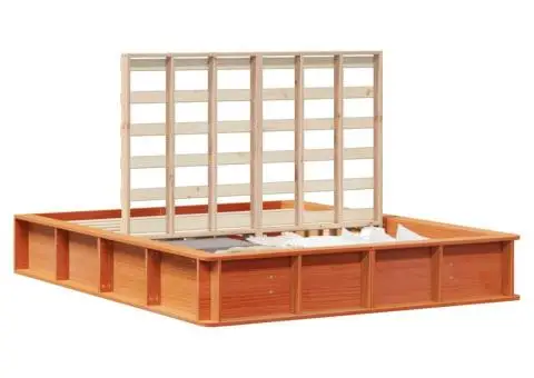 Cadrul de pat , cu spațiu de stocare mare, maro lucios, 160 x 200 cm, din pin masiv - 3/5