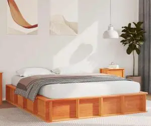 vidaXL Cadru de pat cu depozitare liftabilă, maro, 150 x 200 cm, din lemn masiv de pin