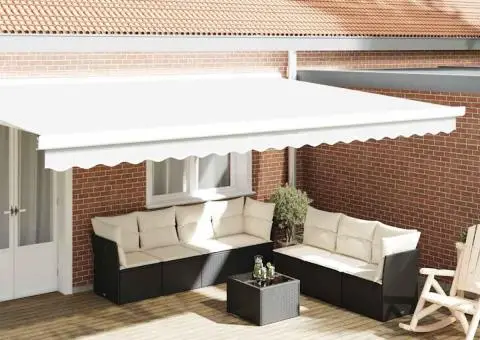 Marchiză Valance pentru Cadru de 5 m Alb 4.8 x 0.2 m - 1/5