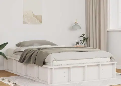 Rama de pat alb, cu spațiu de depozitare ridicat - 140 x 200 cm - 1/5