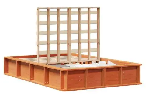 Cadru de pat cu depozitare Maro ceruit 140 x 200 cm Lemn masiv - 3/5