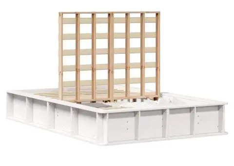 Cadru de pat cu depozitare Alb 120 x 200 cm lemn - 3/5