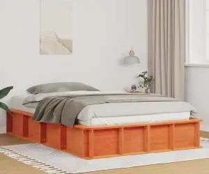vidaXL Cadru de pat cu depozitare Manual Maro ceruit 120 x 200 cm Lemn masiv