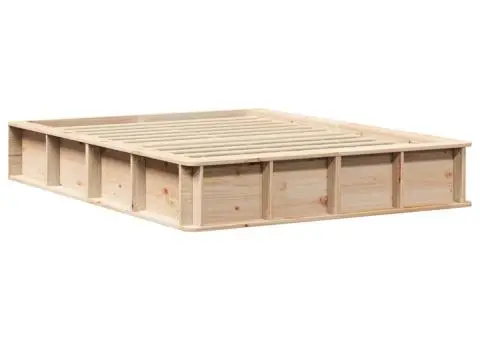 Cadru de pat cu depozitare Maro 135 x 190 cm Lemn masiv de pin - 2/5