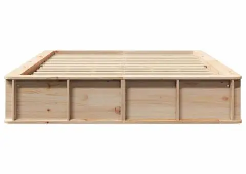 Cadru de pat cu depozitare Maro 135 x 190 cm Lemn masiv de pin - 5/5