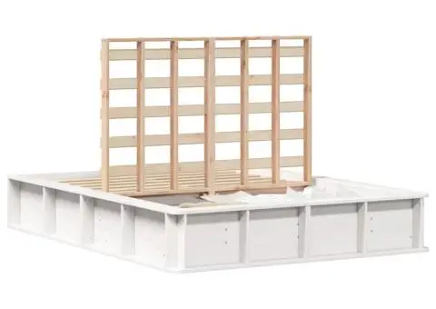 Cadru de pat cu depozitare Alb 135 x 190 cm lemn - 3/5