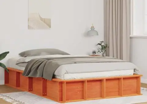 Cadru de pat cu depozitare Maro ceruit 120 x 190 cm lemn - 1/5