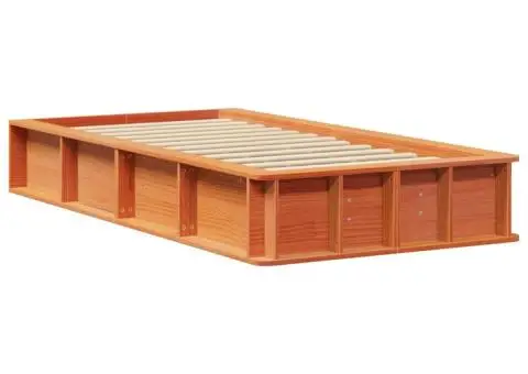 Cadru de pat cu depozitare Maro ceruit 100 x 200 cm lemn - 2/5