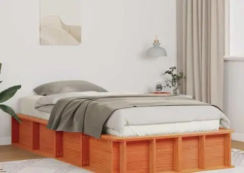 Cadru de pat cu depozitare Maro ceruit 90 x 200 cm lemn - 1/5