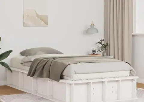 Cadru de pat cu depozitare Manual Alb 90 x 190 cm lemn - 1/5