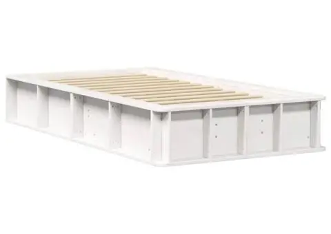 Cadru de pat cu depozitare Manual Alb 90 x 190 cm lemn - 2/5